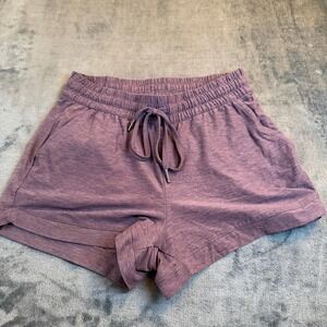 Kyodan Purple Heathered Drawstring Athletic Shorts Lounge Wear Womens Small 27"